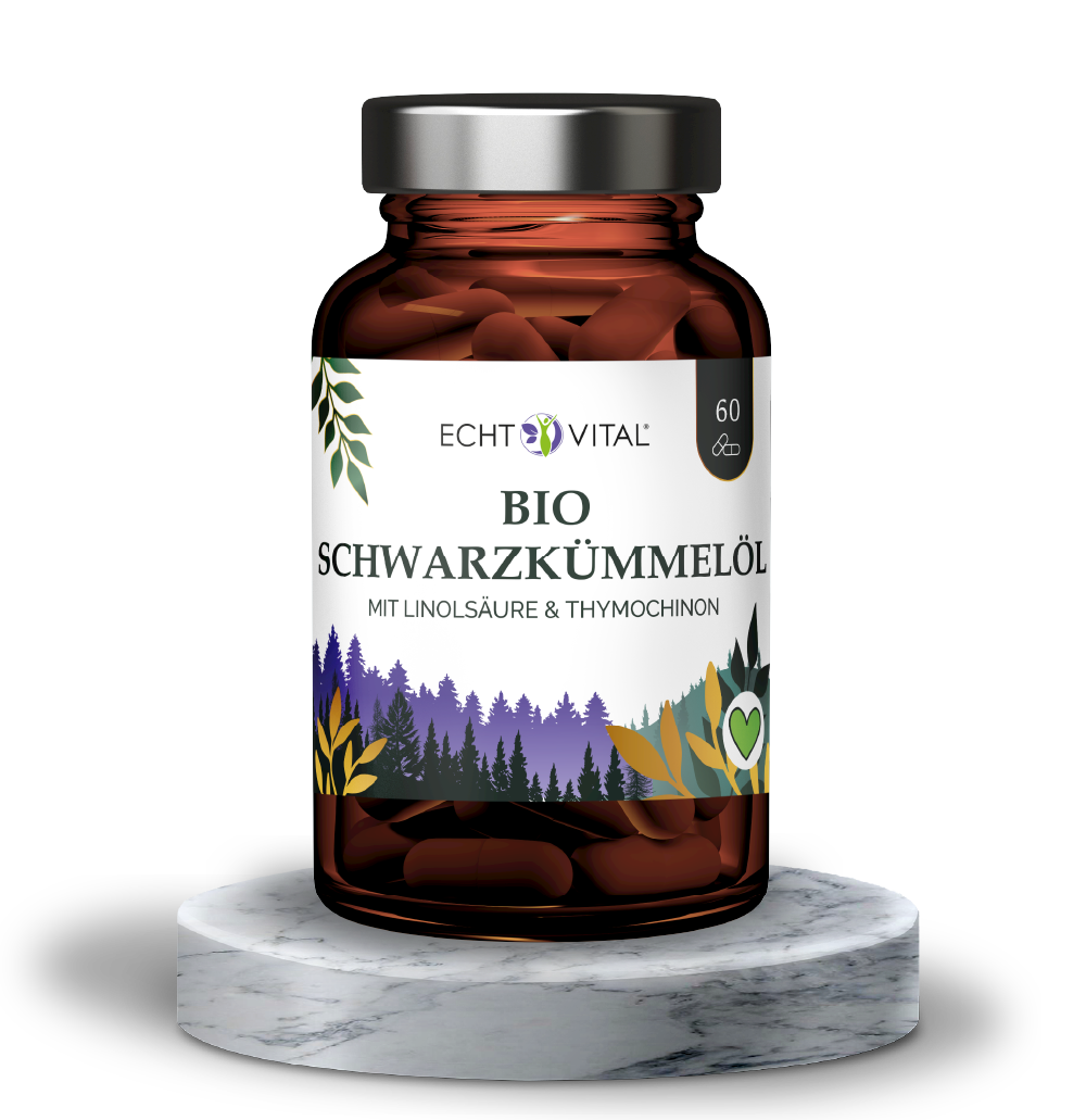 Bio Schwarzkümmelöl - 1 Glas mit 60 Kapseln