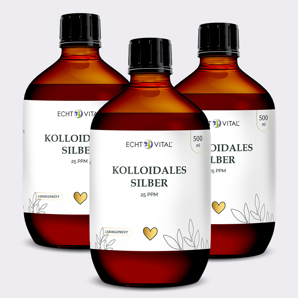 Kolloidales Silber 25 ppm  - 3 x 500 ml - Jetzt neu und verbessert!
