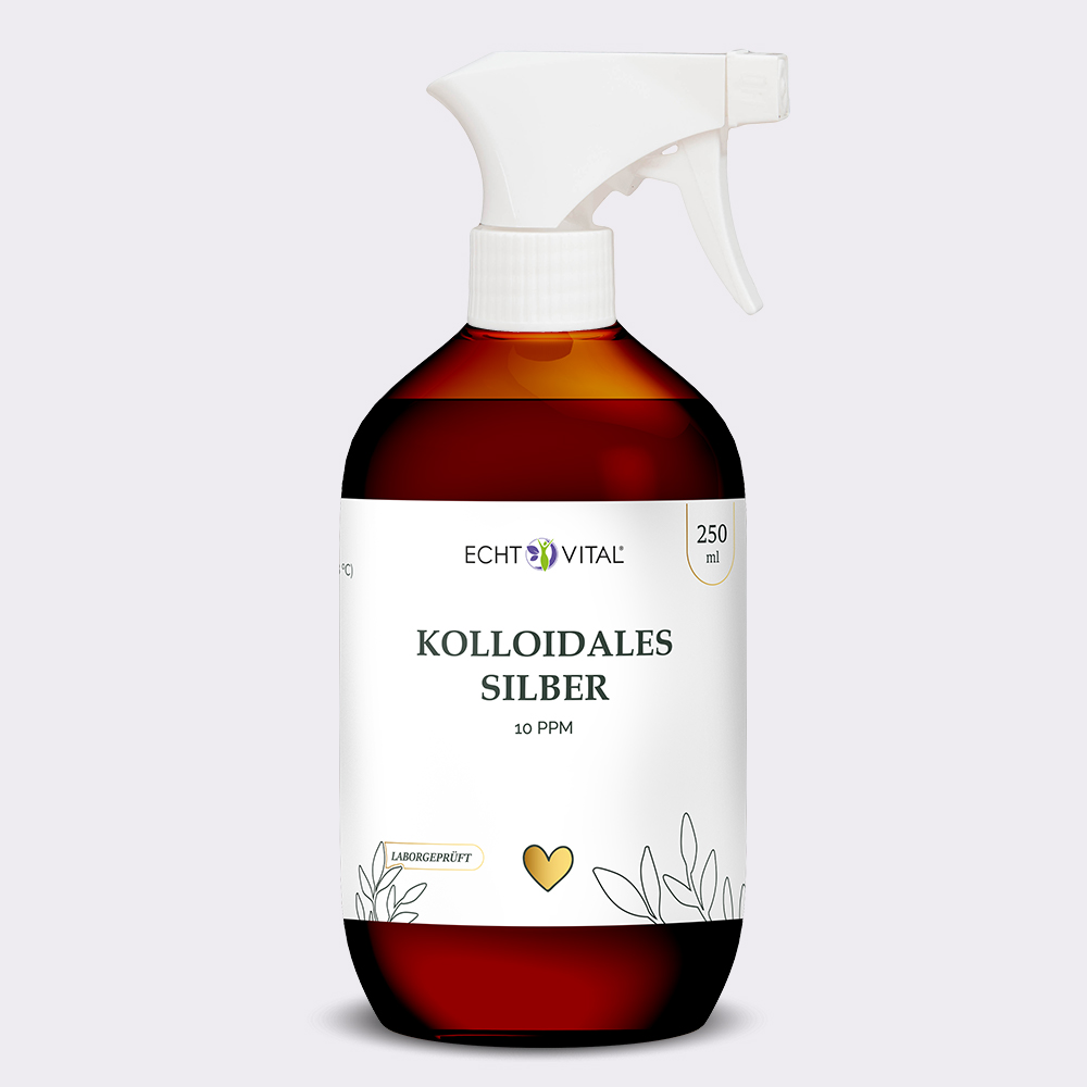 Kolloidales Silber 10 ppm - 1 Flasche mit 250 ml inclusive Sprühaufsatz - Jetzt neu und verbessert!